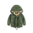 Boys Girls Winter Jacket Children Plus Velvet Thick Warm Coats Kids Fashion Zipper Outwears Autumn Hooded Windbreaker Clothing