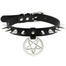 Punk Black Bell Lock PU Leather Necklaces for Women Cosplay Rock Geometry Rivet Collar Choker Necklaces Festival Jewelry