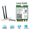 1730Mbps 英特尔双频台式机套件蓝牙5.0 802.11ac M.2 9260NGW网卡，带2x 6 DBI天线，适用于Win10笔记本电脑