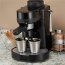 不锈钢意式浓缩咖啡杯2件套 - 双层隔热金属意式浓缩咖啡杯 旅行意式浓缩咖啡杯玻璃套装带勺