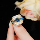 CWWZircons Monaco Luxury 585 Gold Color Green CZ Promise Ring for Women Wedding Engagement Dubai Punk Bridal Finger Rings R148
