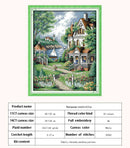 悠闲小屋风景图案 11CT 14CT 十字绣套装 DIY 十字绣工具包 刺绣针线活 家居装饰