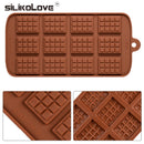 SILIKOLOVE 3D方形硅胶巧克力模具棒糖烘焙蛋糕12连不粘模具，烘焙厨房烤箱安全