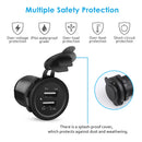 Dual USB Car Phone Charger 5V 2.1A USB Auto Socket Charge LED Lights Cigarette Lighter Waterproof 12V Charger Accessories