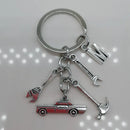Mechanical Keychain Dad Father Initial Keychain Father's Day Gift Letter A-Z Truck Keychain Truck Key Ring Car Truck Lover Gift