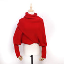 Europe and American style new winter wool scarves for men and women with sleeves knitted scarf thick warm high-end fashion