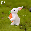 Easter Bunny Decoration Mini Resin Rabbit Craft Miniature Figurine Landscape Model Home Desktop Decor Fairy Garden Decoration
