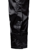 Men's Black Satin Luxury Dress Shirts 2023 Silk Smooth Men Tuxedo Shirt Slim Fit Wedding Party Prom Casual Shirt Chemise Homme