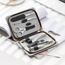 MR.GREEN Manicure Set With Morandi Grey Top-Grade Full Grain Cow Leather Packaging Nail Clipper Kits Perfect Gift Friends Family
