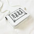 JIEROTYX Letter Print Shoulder Bag Rock Designer Purse Female Small Crossbody Bag PU Leather Mini Ladies Punk Bag Crossbody Bag