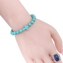 Fashion Jesus Cross Natural Stone Bracelets Charm Blue Pine Stone Black Lava Matte Beaded Bracelets Bangles Women Yoga Jewelry