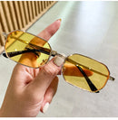 窄框男士太阳镜时尚长方形女士金属奢侈品牌太阳镜2021经典Oculos Masculino眼镜UV400