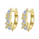 BAMOER 100% 925 Sterling Silver Dazzling CZ Crystal Circle Round Hoop Earrings for Women Sterling Silver Jewelry SCE351-1H