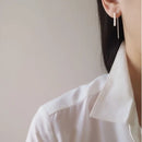 锡雅妮珂 银色防过敏耳钉 潮流简约几何耳饰 女士情人节礼物