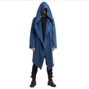 Winter Clothing Men's Hooded Cardigan Long Trench Coat Streetwear Solid Color Thickened Windbreaker Hoodie Jackets S-3XL New