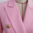 HIGH STREET 2023 Classic Designer Blazer Jacket Women's Slim Fitting Metal Lion Buttons Double Breasted Blazer