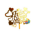 金色亚克力生日快乐蛋糕插牌西班牙语生日派对蛋糕插牌儿童节日礼品甜点装饰