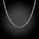 Hot Simple Generous Chic Clavicle 3mm Bead Chain Necklace 925 Sterling Silver Beads Necklaces For Women Gift