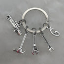 Mechanical Keychain Dad Father Initial Keychain Father's Day Gift Letter A-Z Truck Keychain Truck Key Ring Car Truck Lover Gift