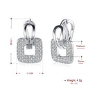 New Fashion Round&Square AAA Zircon Pendant Hoop Earrings 925 Sterling Silver Fine Rhinestones Drop Women Gift Jewelry Eardrop