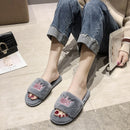 Slippers Women 2022 Womens Fur Slippers Winter Shoes Big Size Home Slipper Plush Pantufa Women Indoor Warm Fluffy Cotton Shoes