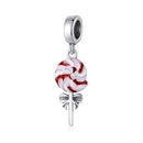 WOSTU 100% 925 Sterling Silver Chocolate Cake Charm Biscuit Candy Bead Enamel Pendant Fit Original Bracelet Necklace Jewelry