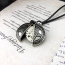 Five-Pointed Star Can Open The Mechanical Gear Movement Round Pendant Necklace For Men And Women European And American Jewelry