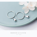 Modian 女式简约水滴耳环 925 纯银几何垂坠耳环时尚精品珠宝首饰