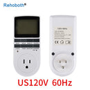 EU Electronic Digital Timer Switch US FR BR Plug Kitchen Timer Socket Outlet 230V 110V 7 Day 12/24 Hour Programmable Timing