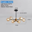 Modern Glass Ball Chandeliers for Dining Room Kitchen Living Room  Bedroom Hanging Ceiling Chandelier Indoor Lighting Fixtures