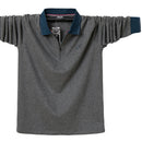Men Polo Shirt Autumn Casual Fashion Cotton Male Top Tees Long Sleeve Turn-down Collar Men's Polo Shirts Zippers Large Size 6XL