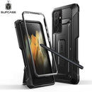 适用于三星 Galaxy S21 Ultra 手机壳 5G (2021 版) SUPCASE UB Pro 全身双层坚固带皮套支架和 S Pen 插槽