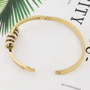 New Stainless Steel  Jewelry Crystal Bracelets Half Face Hollow Design Bangle For Women's Love Gifts Wholesale