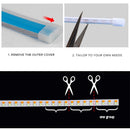 2Pcs Customizable DIY Car LED DRL Daytime Running Light Strips Waterproof Flowing Turn Signal Yellow Light Decorative Lamp 12V