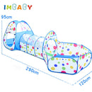 IMBABY Toys Tent Indoor Balls Pool 3 in1 Children's Tent Foldable Crawling Tunnel Outdoor Camping Tent Children's Room House