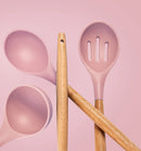 The Atelier | Non-Stick Silicone Kitchen Utensil Set with Wooden Handles
