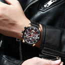 CURREN Top Luxury Brand Men's Military Waterproof Leather Sport Quartz Watches Chronograph Date Fashion Casual Men's Clock 8346