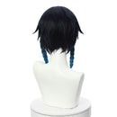 L-email wig Synthetic Hair Genshin Impact Venti Cosplay Wig Venti Ombre Blue With Braids Ponytails Bangs Heat Resistant Wigs