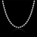 Hot Simple Generous Chic Clavicle 3mm Bead Chain Necklace 925 Sterling Silver Beads Necklaces For Women Gift