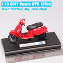 1:18 比例比亚乔伟士牌踏板车 98 PK 125 GTR P150X 300 MP5 Primavera GTS 摩托车机车压铸模型儿童玩具