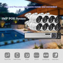 Gadinan H.265+ 8路5MP POE NVR套装 安全人脸侦测CCTV系统 音频AI 5MP IP摄像头 户外P2P视频监控套装