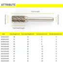 Tungsten Steel Rotary File 1pcs Boule Slot with Blade on The Top Carbide Alloy Cylindrical Milling Cutter Column Type 3-16mm