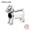 Dog Animal Footprint Beads 925 Sterling Silver Loyal Partners French Bulldog Doggy Charm Fit Bracelet for Women Diy Fine Jewelry