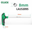 LAOA T-shaped hexagon Screwdriver S2 Hex Screwdrivers set 2.5/3/4/5/6/8mm 58HRC Socket Screw Wrench Flat Ball Head Spanner