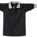 Men Polo Shirt Autumn Casual Fashion Cotton Male Top Tees Long Sleeve Turn-down Collar Men's Polo Shirts Zippers Large Size 6XL