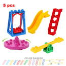 Big Building Blocks Playground Pipeline Parts Slide Ladder Swing  Compatible Bricks Sets Baby Assemble Education Montessori Toys