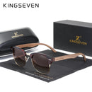 KINGSEVEN 手工制作 2022 黑胡桃木太阳镜 男士偏光 UV400 防护 半框复古眼镜 女士 Oculos