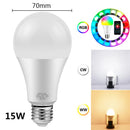 Smart LED Light Bulb 12W 15W Wifi RGB Lamp E27 Color Dimmable Led Bulb Work With Tuya Smart Life APP Voice Control Alexa Google
