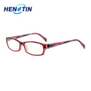 Henotin Reading Glasses Spring Hinges Men and Women Small Square Ultra Clear Lenses Reader Eyeglasses