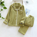 Japanese style autumn and winter new ladies plus size sheep wool warm pajamas suit Shu Mianmao simple home service pijamas women